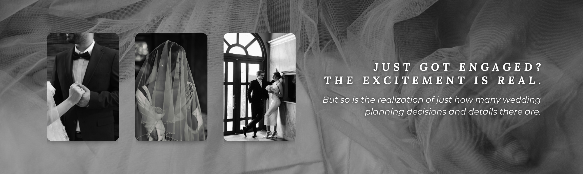 Olive & Eden Weddings blog header: Elegant black and white textured fabric design for Austin wedding inspiration.